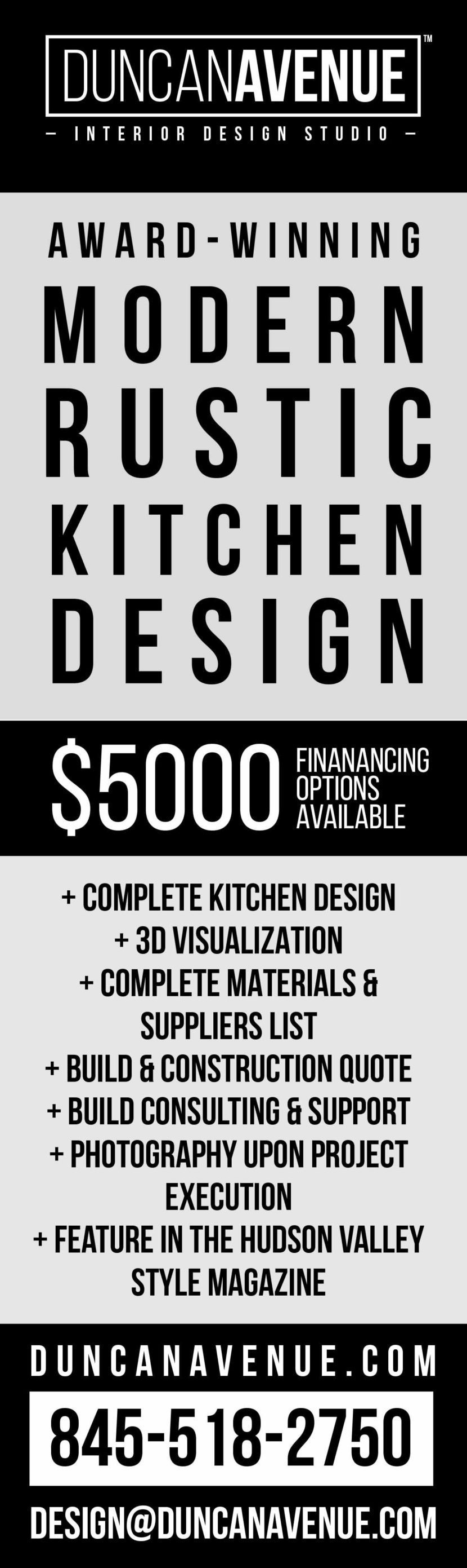 Modern Rustic Kitchen Design by Duncan Avenue Interior Design Studio - Hudson Valley