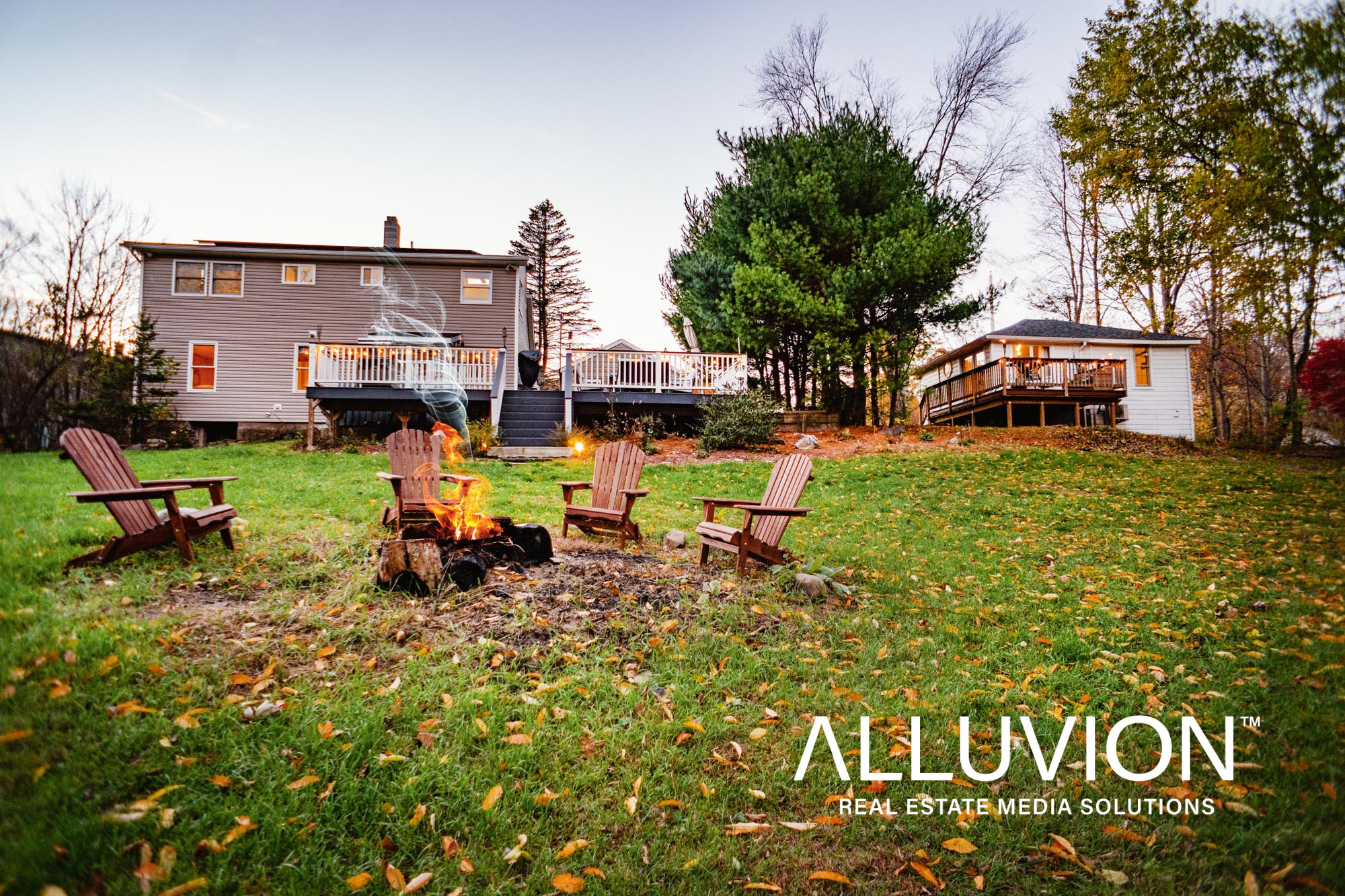 Airbnb Cabin in Catskill, NY – Photography by Alluvion Media – Dusk Photography – Twilight Photography – Vacation Rental Management – Hudson Valley